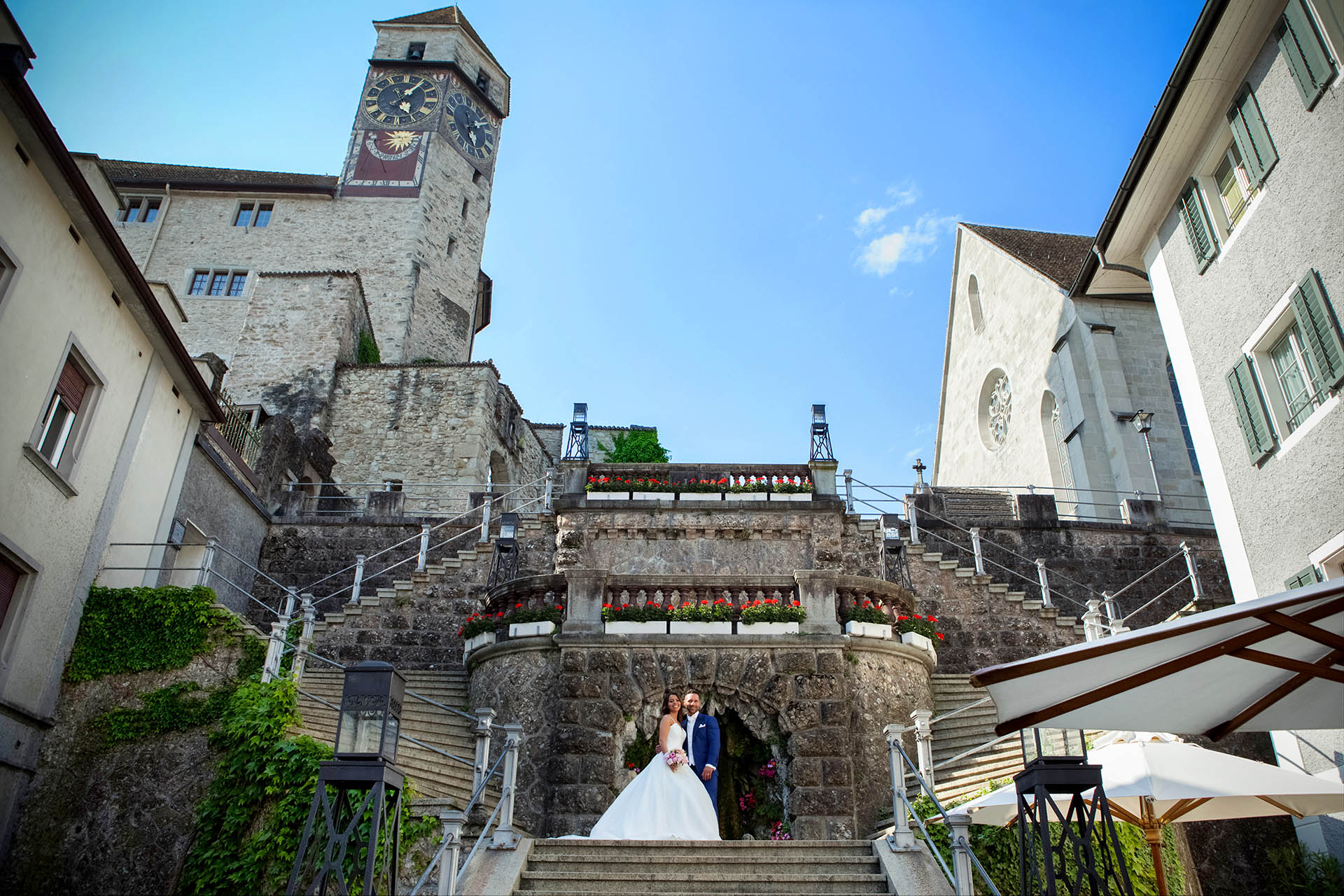 Hochzeitsfotos im Schloss Rapperswil – Eleganz, Geschichte und Seeblick